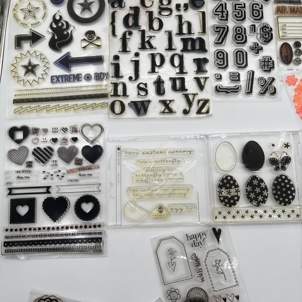 Clear Stamps Huge Mixed Lot Holiday Alphabet Numbers Scrapbooking Set - Picture 7 of 11